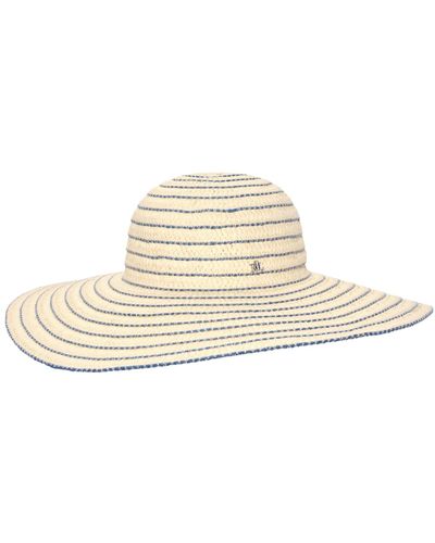 Lauren by Ralph Lauren Stripe Sun Hat - White