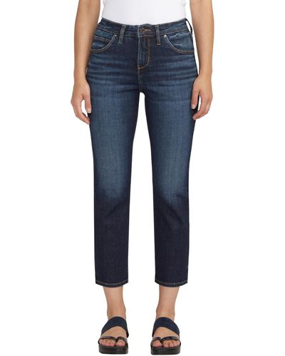 Jag Ruby Mid Rise Straight Cropped Jeans - Blue
