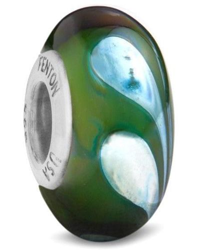 Fenton Glass Jewelry: Fairy Wings Glass Charm - Green