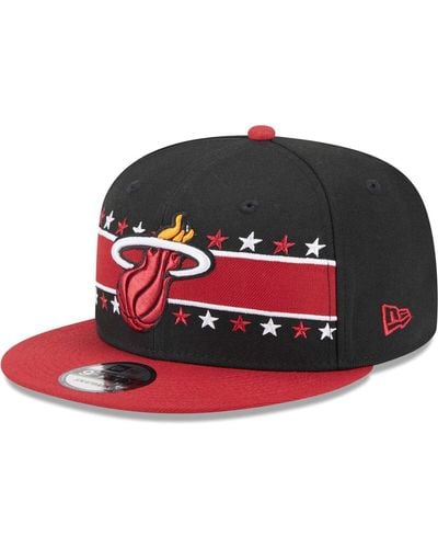 KTZ Miami Heat Banded Stars 9fifty Snapback Hat - Red