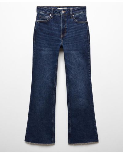 Mango Crop Flared Jeans - Blue