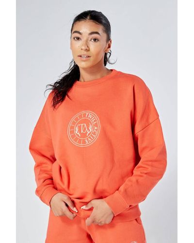 Twill Active Essentials Oversized Crewneck Sweatshirt - Orange