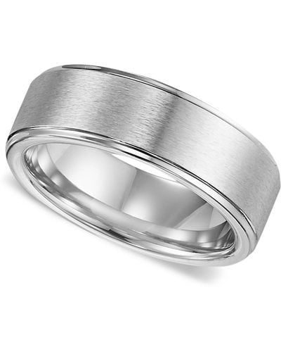 Triton Men's Cobalt Ring, Comfort Fit Wedding Band - Gray