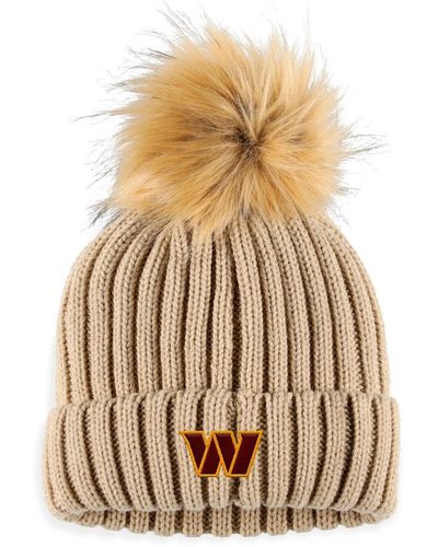 WEAR by Erin Andrews Washington Commanders Neutral Cuffed Knit Hat - Natural