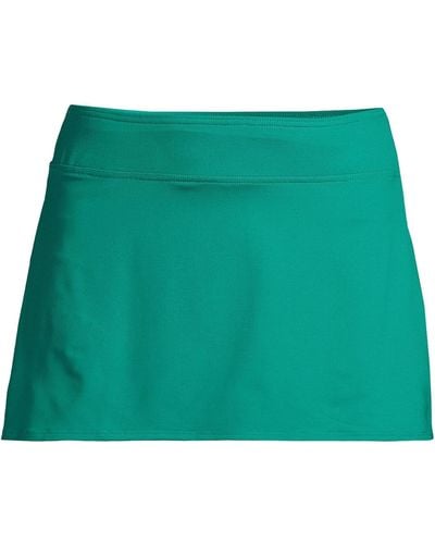 Lands' End Plus Size Tummy Control Swim Skirt Swim Bottoms - Green
