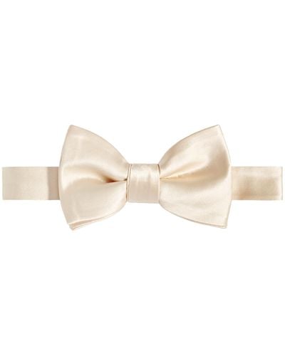 Tayion Collection Crimson & Solid Bow Tie - Natural