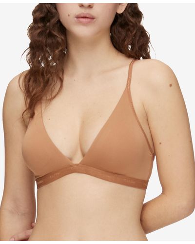 Calvin Klein Form To Body Lightly Lined Triangle Bralette Qf6758 - Brown