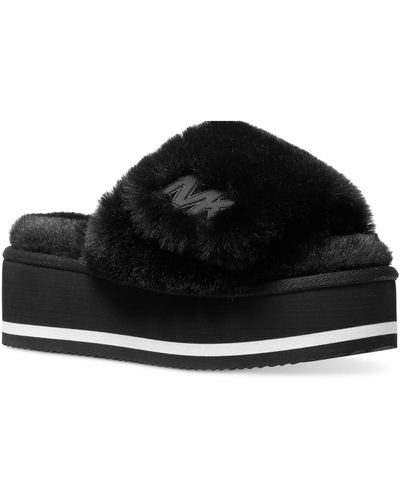 Michael Kors Michael Fifi Platform Slide Cozy Slippers - Black