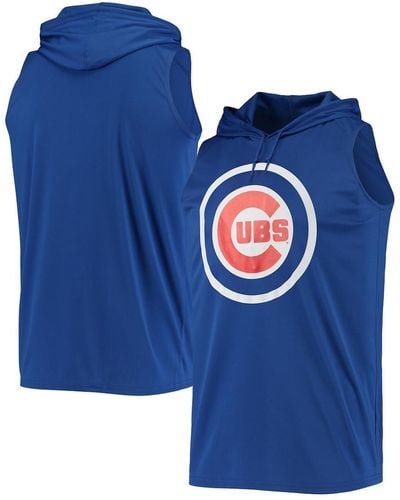 Stitches Chicago Cubs Sleeveless Pullover Hoodie - Blue
