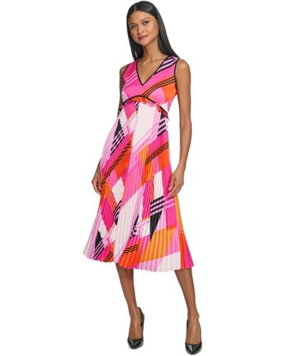 Karl Lagerfeld Multicolored Pleated-skirt Dress