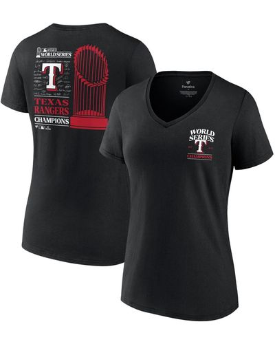 Fanatics Texas Rangers 2023 World Series Champions Signature Roster V-neck T-shirt - Black