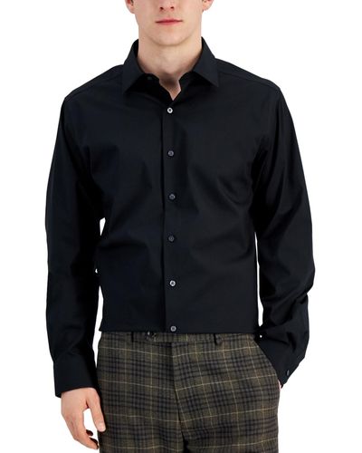 Alfani Slim Fit Stain Resistant Dress Shirt - Black
