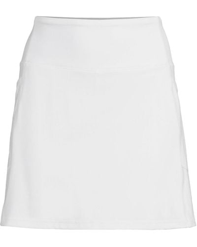 Lands' End Active High Impact High Rise Flat Front Skorts - White