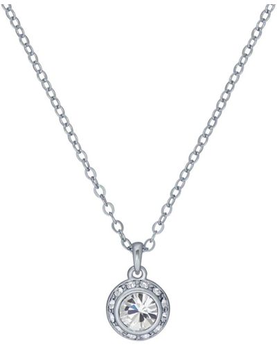 Ted Baker Soltell: Solitaire Sparkle Crystal Pendant Necklace - Metallic