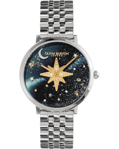 Olivia Burton Celestial Nova -tone Stainless Steel Bracelet Watch 35mm - Gray