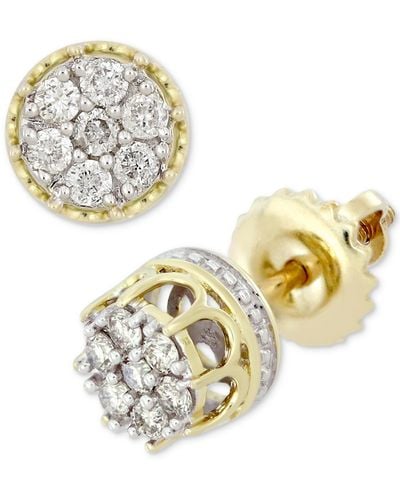 Macy's Diamond Cluster Stud Earrings (1/6 Ct. T.w. - Metallic