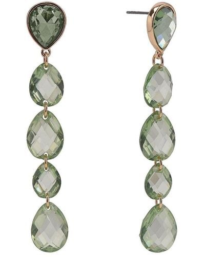 Laundry by Shelli Segal Faceted Bead Linear Earrings - White