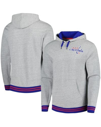Mitchell & Ness Washington Capitals Classic French Terry Pullover Hoodie - Blue