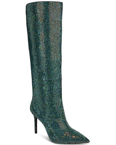 INC International Concepts Havannah Wide Calf Knee High Stovepipe Dress Boots - Green