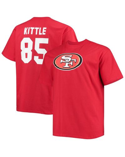 Fanatics George Kittle San Francisco 49ers Big And Tall Player Name And Number T-shirt - Red