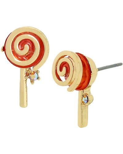 Betsey Johnson Faux Stone Lollipop Stud Earrings - Orange