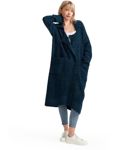 Belle & Bloom Born To Run Sustainable Sweater Coat - Blue