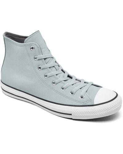 Converse Chuck Taylor All Star Leather High Top Casual Sneakers From Finish Line - White