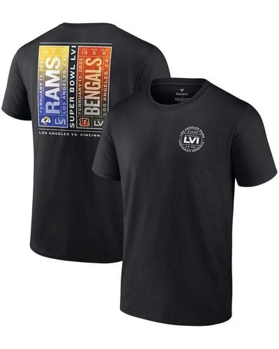 Fanatics Cincinnati Bengals Vs. Los Angeles Rams Super Bowl Lvi Matchup Tickets Please T-shirt - Black