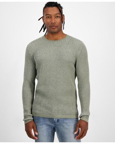 INC International Concepts Damien Zip-trim Crewneck Sweater - Green
