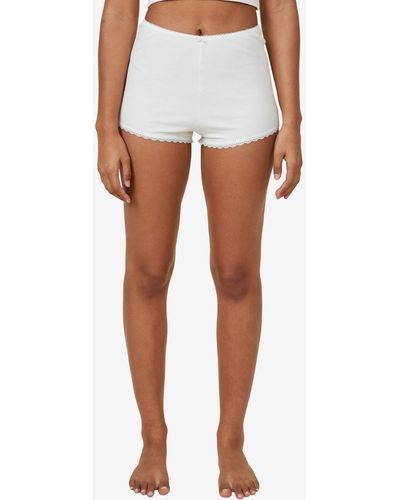 Cotton On Rib Lace Shorts - White