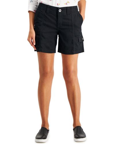 Style & Co. Petite Comfort-waist Cargo Shorts, Created For Macy's - Black