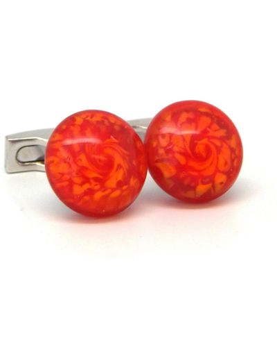 Fenton "molten Lava" Cufflinks. Handcrafted Fashion Cufflinks Made - Red