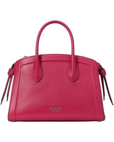 Kate Spade Knott Colorblocked Pebbled Leather Small Zip Top Satchel - Pink