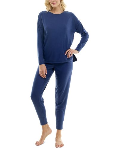 Roudelain 2-pc. Waffle-knit jogger Pajamas Set - Blue