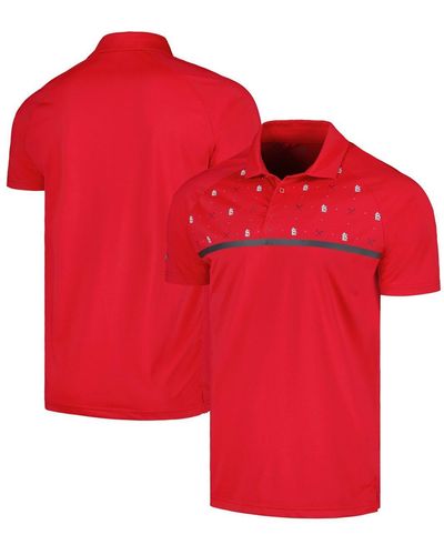 Levelwear St. Louis Cardinals Sector Batter Up Raglan Polo Shirt - Red