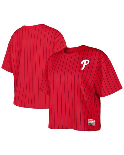 KTZ Philadelphia Phillies Boxy Pinstripe T-shirt - Red
