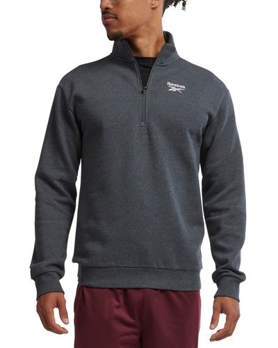 Reebok Identity Regular-fit Quarter-zip Fleece Sweatshirt - Gray
