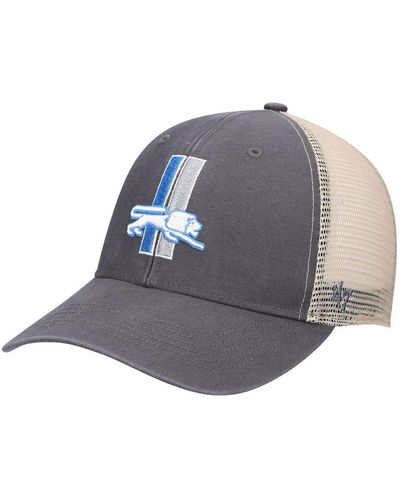 '47 '47 Charcoal, Natural Detroit Lions Flagship Mvp Snapback Hat - Blue