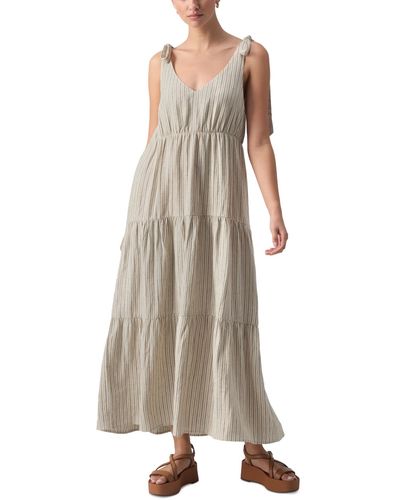 Sanctuary Move Your Body Striped Linen-blend Maxi Dress - Natural