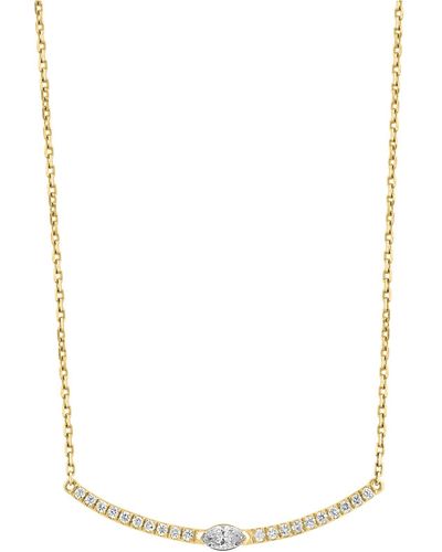 Effy Effy® Diamond Marquise & Round Collar Necklace (1/4 Ct. T.w.) In 14k Gold, 16-3/4" + 1-1/4" Extender - White