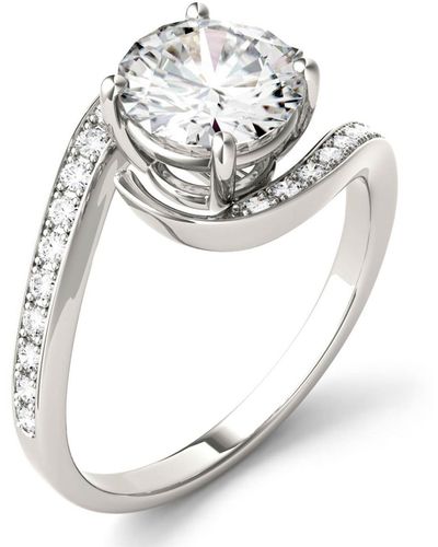 Charles & Colvard Moissanite Round Swirl Engagement Ring (1-3/4 Ct. T.w. Diamond Equivalent - Metallic