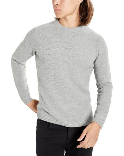 Kenneth Cole Slim Fit Popcorn Crewneck Sweater - Gray