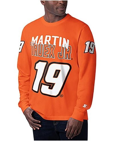 Starter Martin Truex Jr Clutch Hit Graphic Long Sleeve T-shirt - Orange
