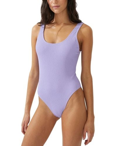Cotton On Low-back One-piece Swimsuit - Purple