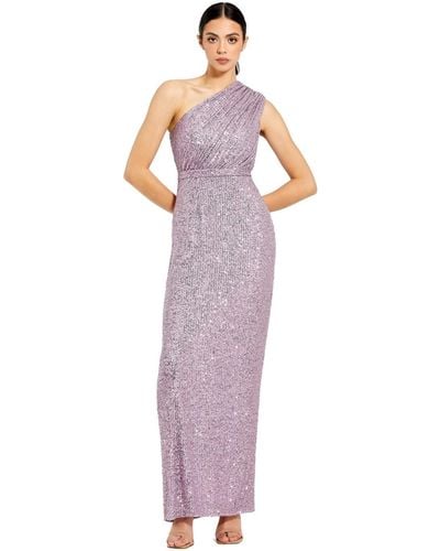 Mac Duggal Embellished Sleeveless Fitted Cocktail Dress - Purple