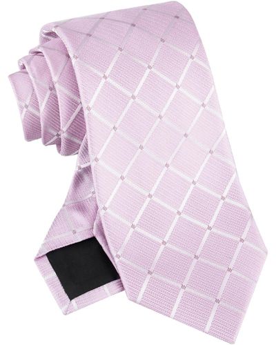 Calvin Klein Herringbone Grid Tie - Pink