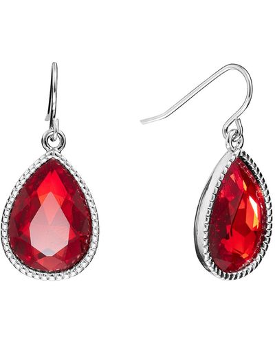 Macy's Pear Shape Crystal Drop Earrings (7/25 Ct. T.w. - Red