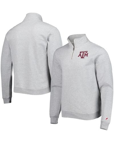 League Collegiate Wear Heather Texas A&m aggies Stack Essential Fleece Quarter-zip Sweatshirt - Gray