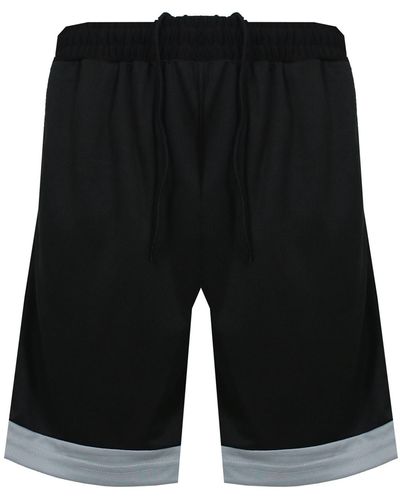 Galaxy By Harvic Premium Active Moisture Wicking Workout Mesh Shorts With Trim - Black