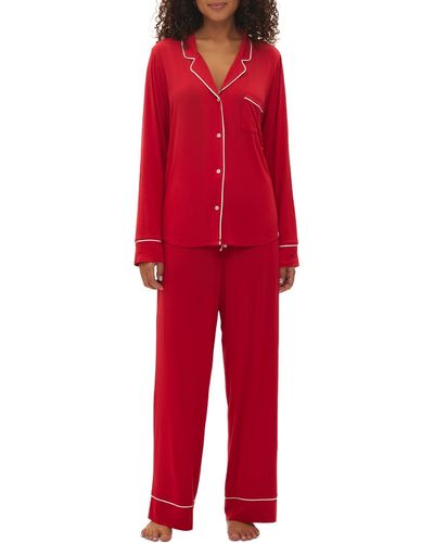 Gap 2-pc. Notched-collar Long-sleeve Pajamas Set - Red